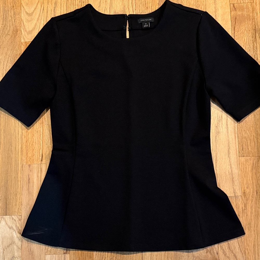 Ann Taylor Black Peplum Top